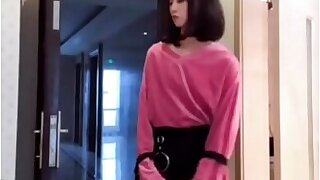 Asian Ladyboy masturbating her dick flashing it to a woman, and cum